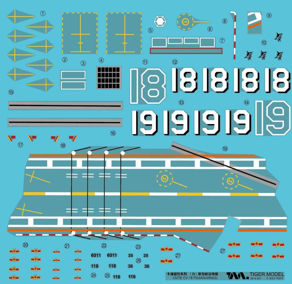 Tiger Model (Cute Scale) 618 PLA Navy Type-003 Aircraft Carrier FuJian ...