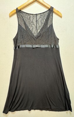 Cynthia Rowley Womens Slip Fairy Grunge Dress Halter Lace Size L Black  Stretch | eBay
