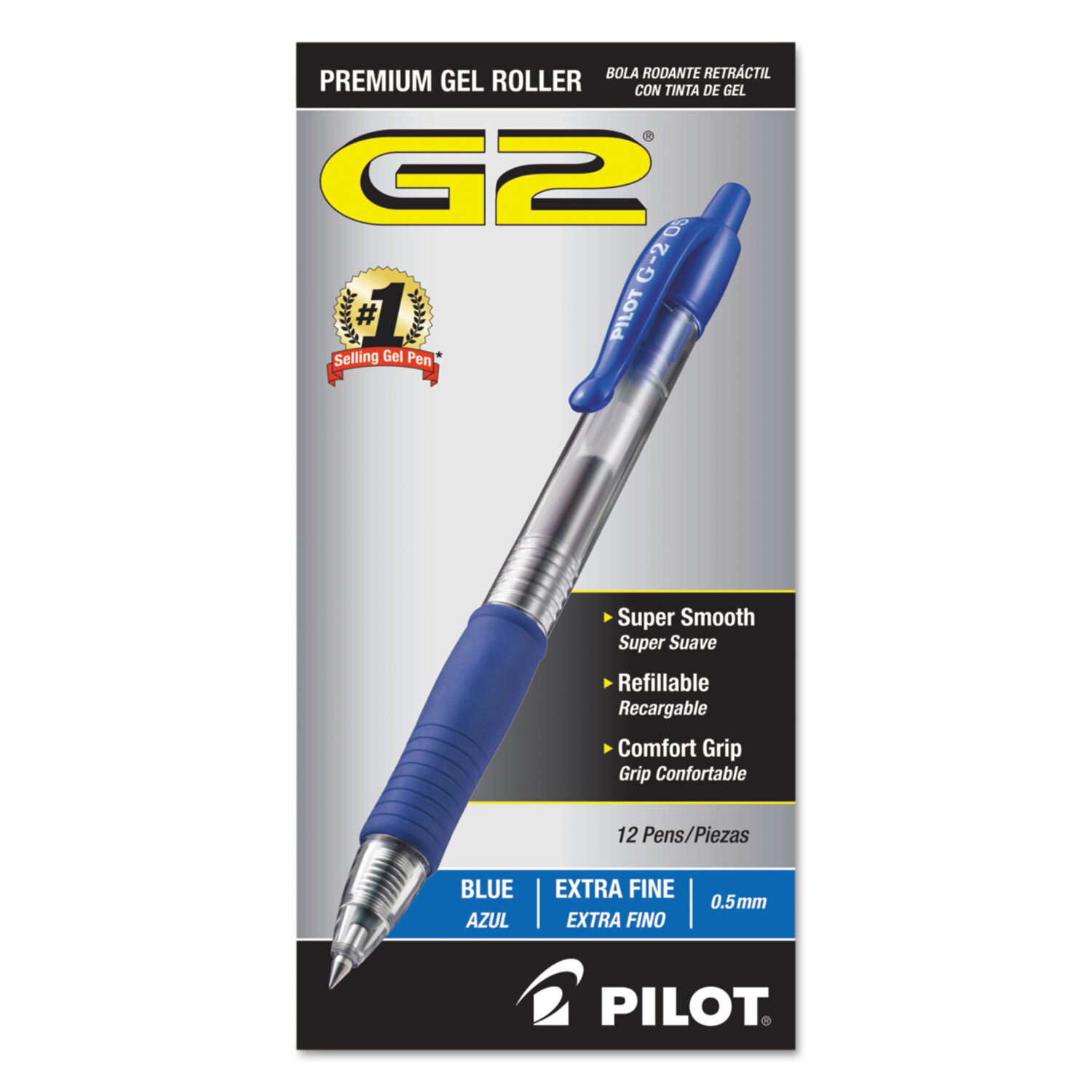 Pilot G2 Premium Retractable Gel Ink Pen Refillable Blue Ink Dozen  31003