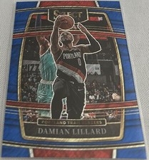 2021-22 Panini Select Basketball Damian Lillard Trail Blazers Blue Shimmer Prizm