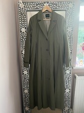 Ladies Selected Femme Khaki Green Cotton Trench Coat Size 10