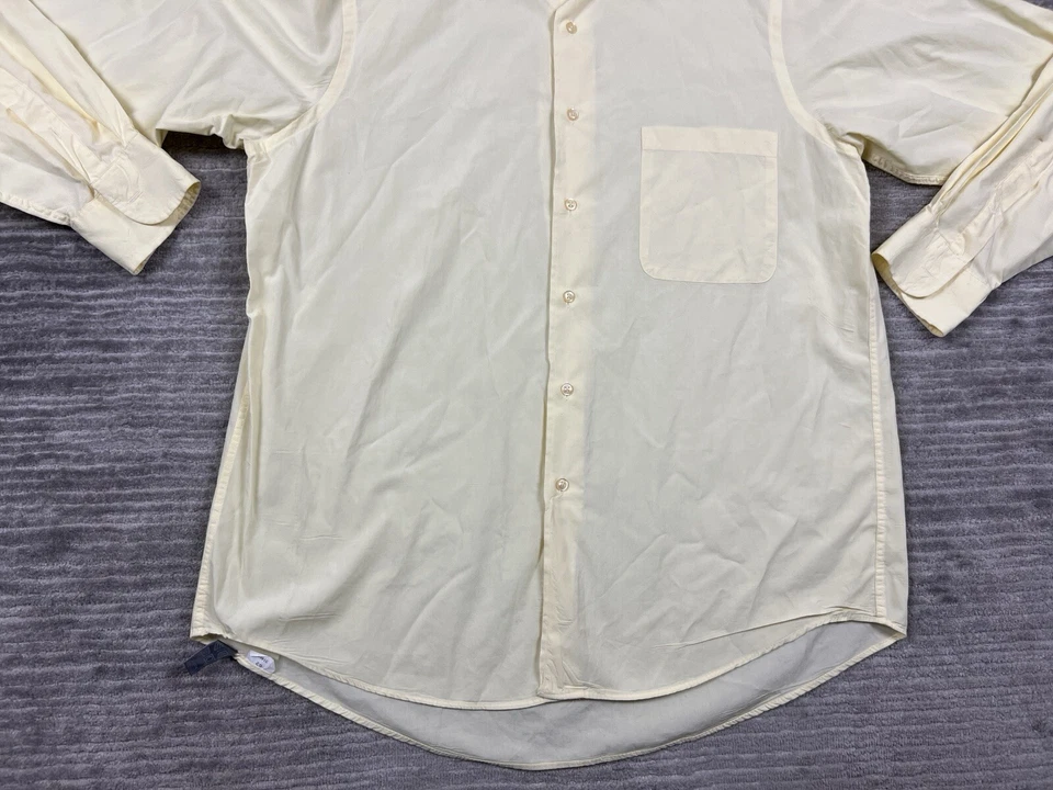 Geoffrey Beene Shirt Mens 16.5 34/35 Yellow Longsleeve Button Up Cotton - Image 3 of 4