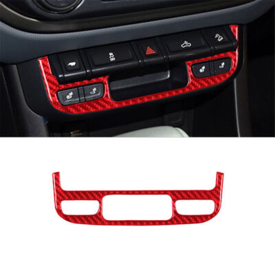 For Colorado/Canyon Type B Red Carbon Fiber Car Below Climate Control Cover Trim