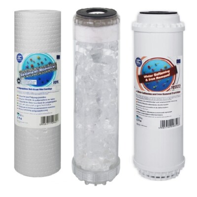 Aquafilter 3er Set Ersatzfilter Luftreiniger Anti-Kalk und Enthärtung 10''