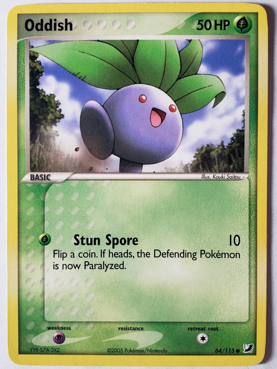 Oddish 64/115 LP - EX Unseen Forces Pokemon Card - Kouki Saitou