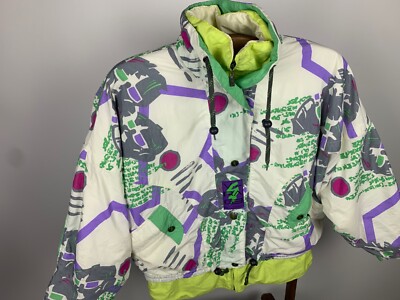 Vintage Virage Ski Snow Jacket Multicolored Aztec Pattern Vintage Virage Ski Snow Jacket Multicolored Aztec Pattern