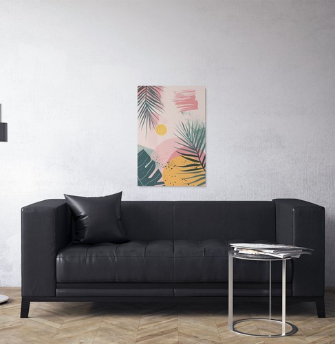 Tropical Palm Sun Abstract Canvas Wall Art Print, Home Decor - Picture 9 of 17
