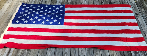 Vtg US Flag Valley Forge Cotton Bunting BEST American 50 Stars Large 112" x 56" - Picture 4 of 10