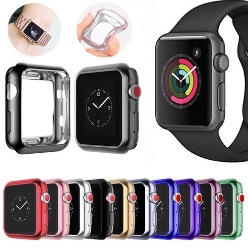  Schlanke Ganzkörper Druckknopf Beschichtung TPU Etui Abdeckung Skins für iWatch Serie 3\2\1 38 42 mm - Bild 1 von 18