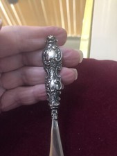 ANTIQUE ART NOUVEAU STERLING ENGLISH BIRMINGHAM LADIES SMALL SHOE HORN RARE SIZE