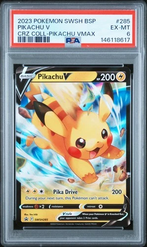 2023 POKEMON SWSH PROMO CROWN ZENITH COLLECTIONS #285 PIKACHU V PSA 6