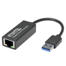Plugable USB to Ethernet Adapter, 3.0 Gigabit Ethernet, Type-A, Black