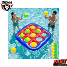 Inflatable Pool Tic Tac Toe Game Set 10 Balls Water Party Toy Kids Adults Fun