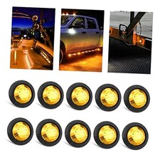 10PCS Sealed Waterproof 3/4" Mini Round Clearance LED Front Colored Lens Amber