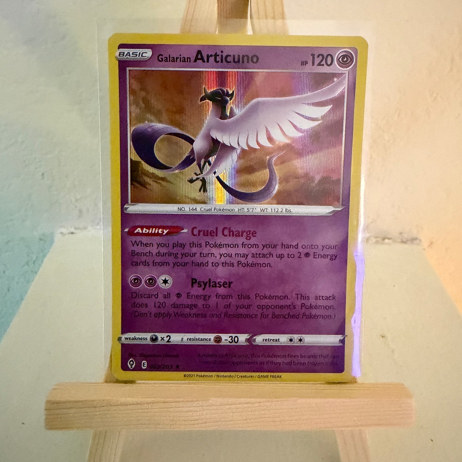 Galarian Articuno 63/203 Evolving Skies Holo Pokemon TCG