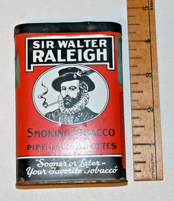 Vintage Sir Walter Raleigh Smoking Tobacco For Pipes and Cigarettes Tin
