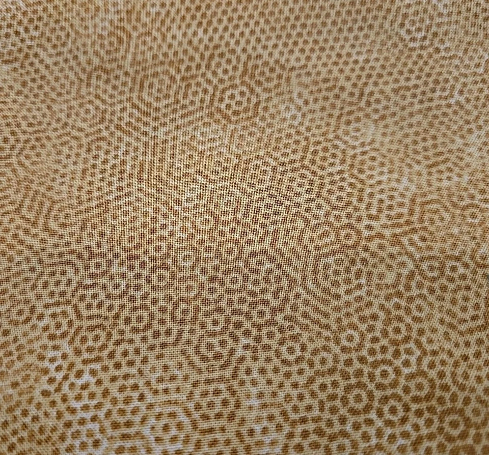 Vintage Cotton Fabric 2 Yards X 44" Yellow And Gold Octagons Sewing Quilting... - Image 3 of 4