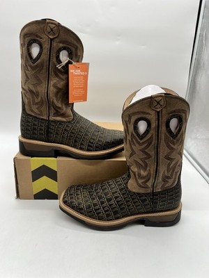 Twisted X Lite Men s 12EE Cayman Print/Bomber Leather Square Toe Cowboy Boots.