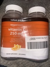 Vitamin C 250 mg Gummies, Orange, 300 Count 2 Packs of 150 