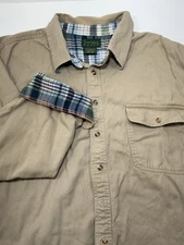 Men’s Scandia Woods Khaki/ Blue Flannel Lined Button Up Shirt Size 3XL-Reg