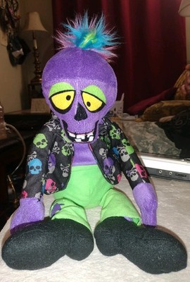 Kelly Toy Zombie Purple Green Black Alien Stuffed Doll Plush Skull  Halloween