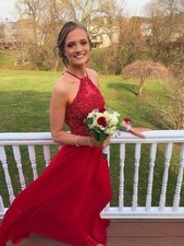 Blondie Nites Red Prom Gown, Size 4