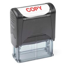 Self Inking Rubber Stamp Refillable Red Ink Preinstalled - 9/16" x 1-1/2" Copy