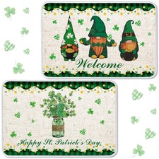 2 Pcs St. Patricks Day Door Mat 15.7 x 23.6 Inch St. Patrick's Day Welcome Do...