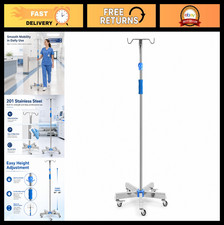 Adjustable Height IV Stand, Rolling IV Pole for Home Daily Use, 39.37''-74.80'