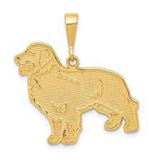14k Yellow Gold Dog Pendant Long Haired Retriever Charm for Women or Unisex