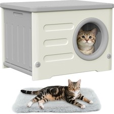 Outdoor Cat House-Weatherproof Heavy-Duty  Sturdy Feral Cat Shelter Insulated