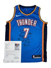 2024-2025 Oklahoma City Thunder Signed NBA Team Jersey SHAI JDUB DORT COA JSA
