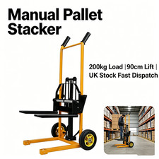 200kg Manual Hydraulic Pallet Stacker 90cm Lift UK Stock