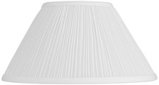 Lamp Shade White Mushroom Pleated Medium 6" Top x 14" Bottom x 8" Slant Spider 