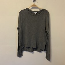 Athleta Coaster Luxe Sweatshirt S Gray Stretch Crewneck Modal Ultra Soft