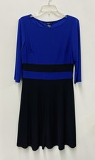 Chaps Women's Blue & Black Color Block Dress