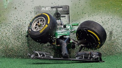 FORMULA 1 RACE CAR CRASH AUTO RACING 1C | POSTER 24 X 36 INCH | Awesome!