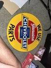 Vintage Genuine Chevy Parts Tin Metal Sign We Use Rustic Classic Shop Garage