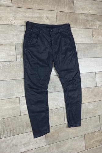 Diesel Black Gold Cowhide Leather Pants Avant Garde Fashion Style Men's Size 29