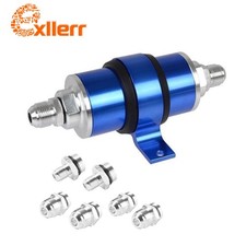 Universal 30 Micron Inline Fuel Filter Bracket Cleanable 6an 8an 10an Adapter Bl