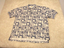Vintage Reebok Golf Mesh Polo Shirt Mens Size X Large Geometric Blue Beige