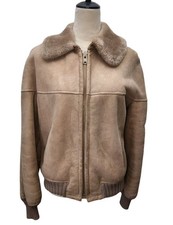 SAWYER Of Napa 70s Shearling Jacket Crop Bomber Sheepskin, Leather Suede