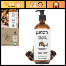 100 Pure Organic Jojoba Oil 16.9 Oz Glass Bottle - USDA Certified, Natural Mois