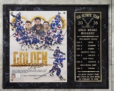 2026 U.S. MENS HOCKEY TEAM OLYMPIC GOLD MEDAL CHAMPIONS 12X15 PLAQUE