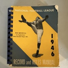 NFL Record and Rules Manual 1946 Rams Bears Waterfield Vintage