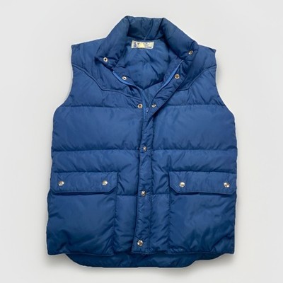 Vintage Rainier Sportswear Puffer Vest Mens S Goose Down Montgomery Ward Blue