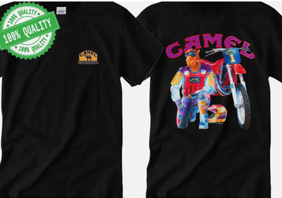 New NOS Vintage 1993 Camel Supercross Single Stitch Pocket Shirt- Black