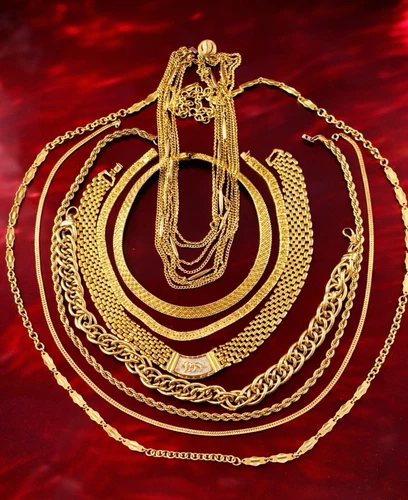 Vintage to Mod Necklace Lot Gold Plated Some Signed Trifari Monet Napier #57