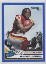 2019 Panini Donruss Rated Rookie Press Proof Blue Bryce Love #332 0cv1