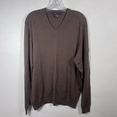 Tiger Woods Collection Men s Wool Sweater Brown Sz Lg Soft Wool WS  09 Logo
